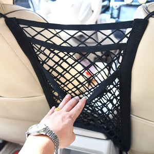 3-layer car storage net bag